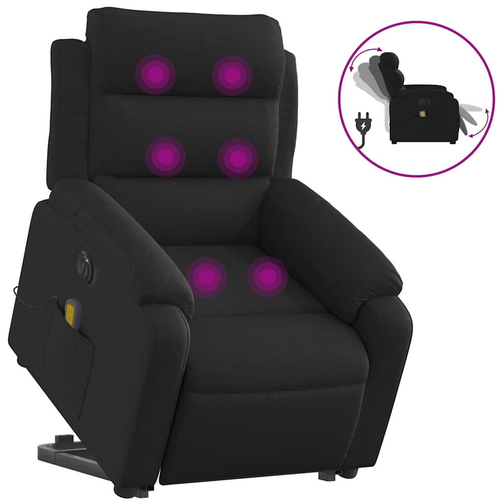 Fauteuil inclinable de massage électrique Noir Tissu - XIOS