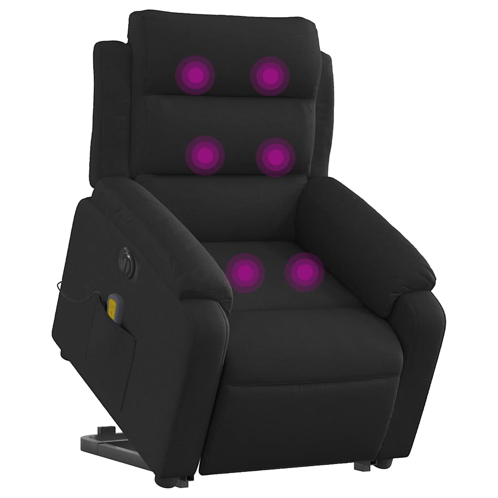 Fauteuil inclinable de massage électrique Noir Tissu