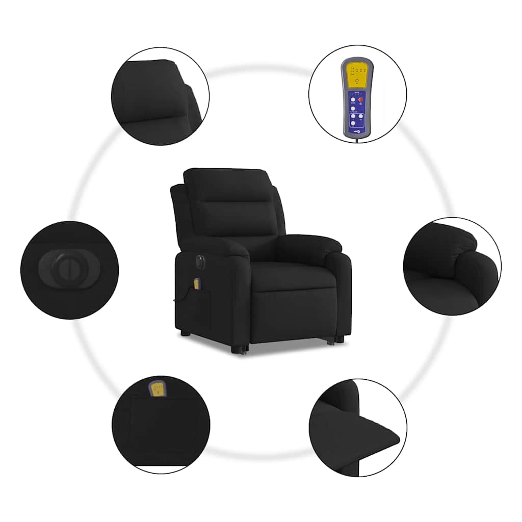 Fauteuil inclinable de massage électrique Noir Tissu - XIOS