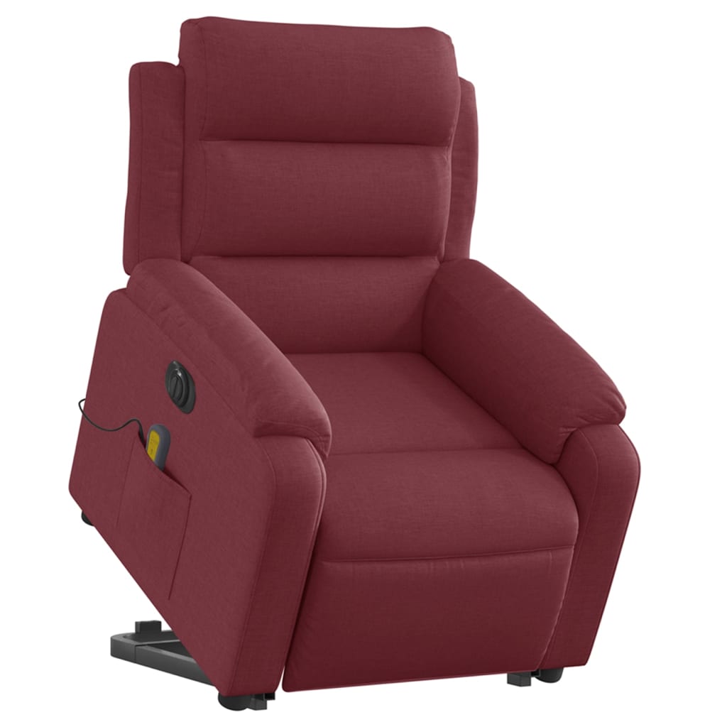 Fauteuil inclinable de massage électrique Rouge bordeaux Tissu