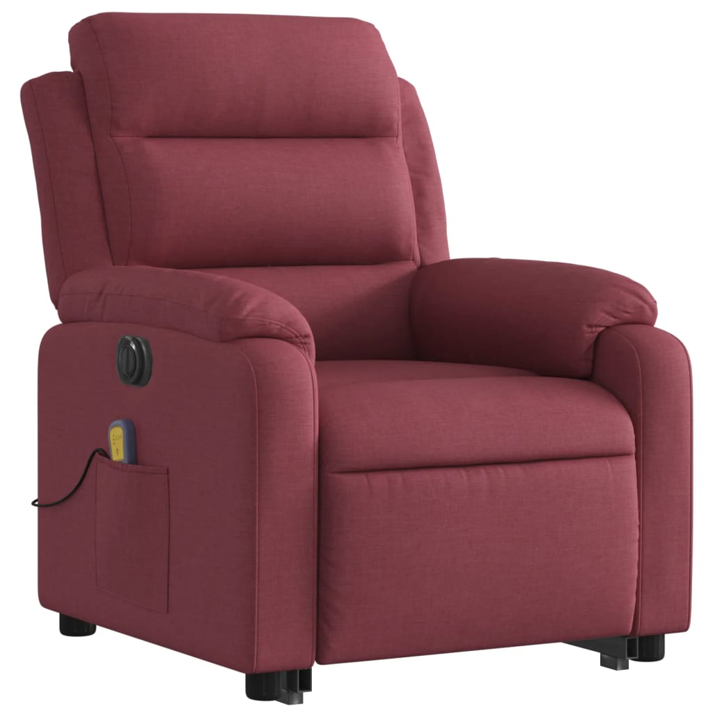 Fauteuil inclinable de massage électrique Rouge bordeaux Tissu - XIOS