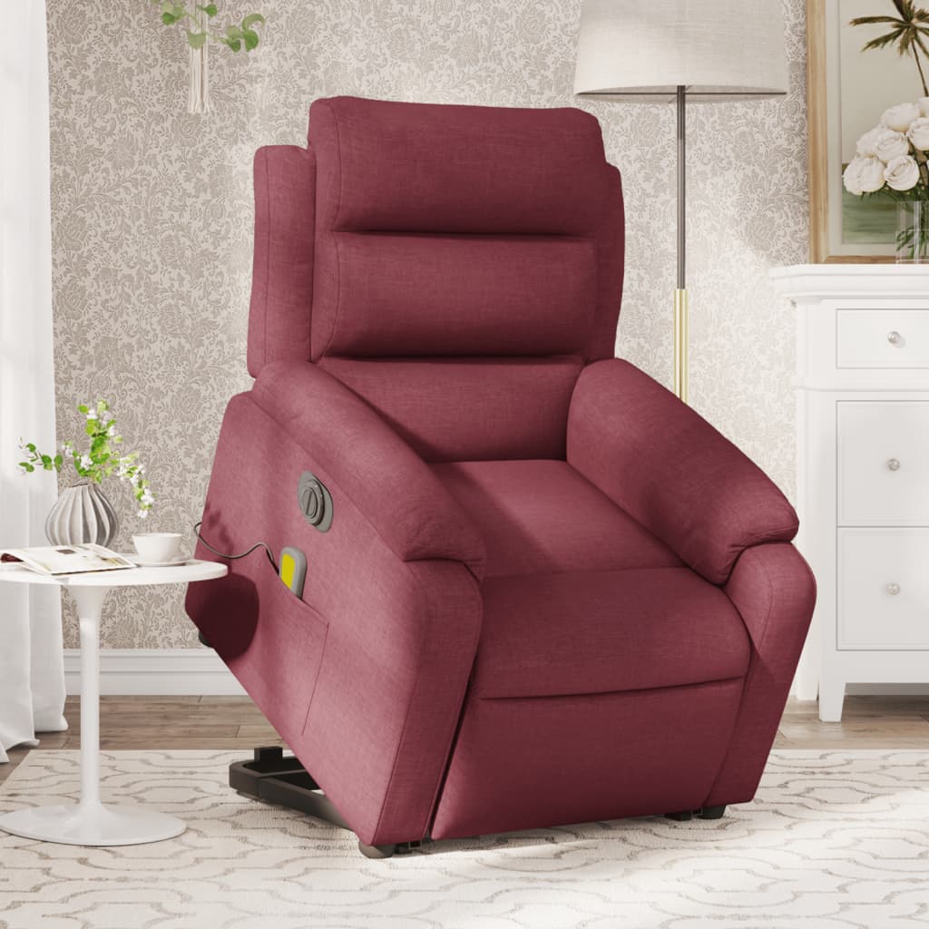 Fauteuil inclinable de massage électrique Rouge bordeaux Tissu - XIOS