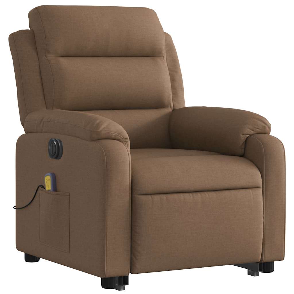 Fauteuil inclinable de massage électrique Marron Tissu - XIOS