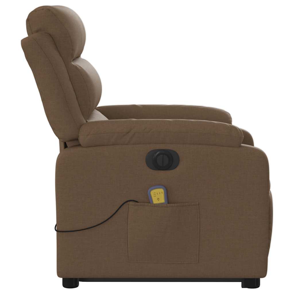 Fauteuil inclinable de massage électrique Marron Tissu - XIOS