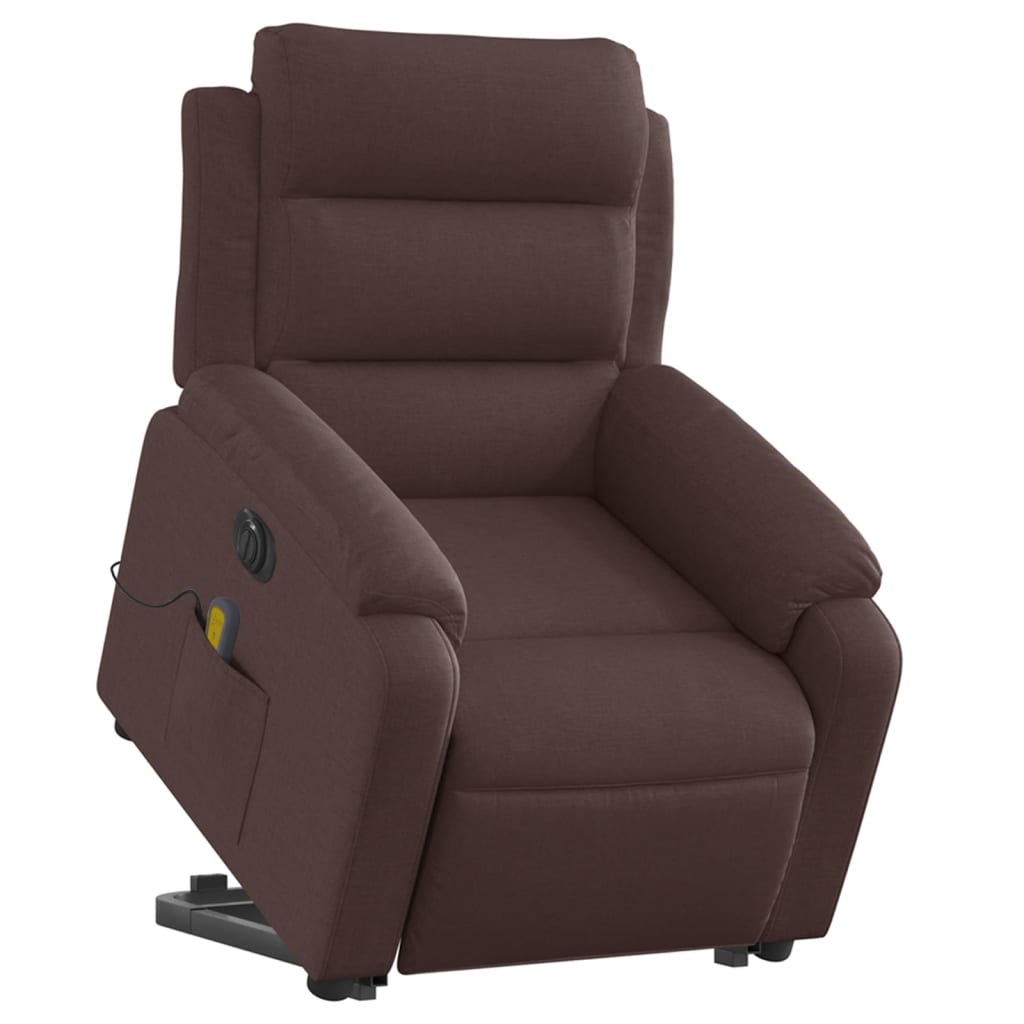 Fauteuil inclinable de massage électrique Marron foncé Tissu - XIOS