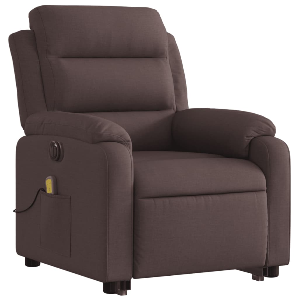 Fauteuil inclinable de massage électrique Marron foncé Tissu - XIOS