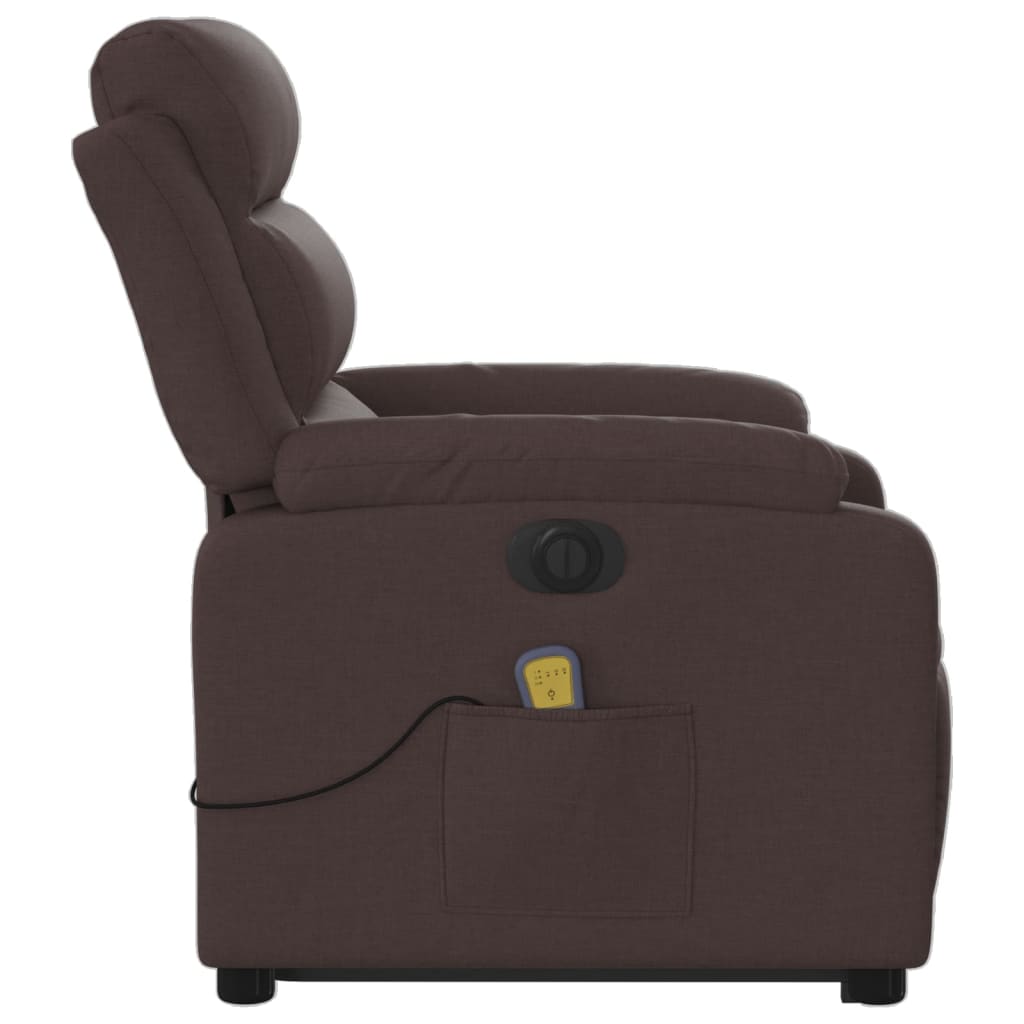 Fauteuil inclinable de massage électrique Marron foncé Tissu - XIOS