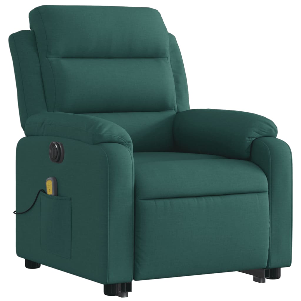 Fauteuil inclinable de massage électrique Vert foncé Tissu - XIOS