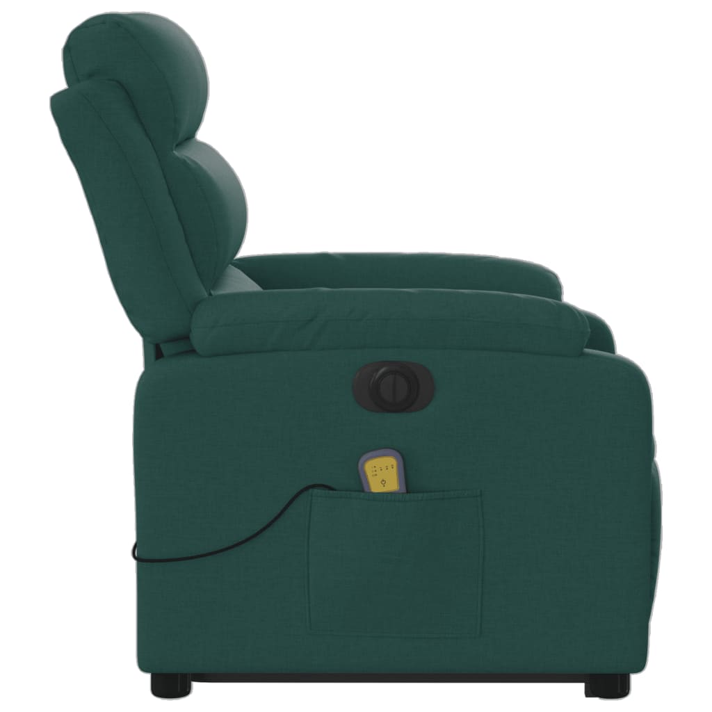 Fauteuil inclinable de massage électrique Vert foncé Tissu - XIOS