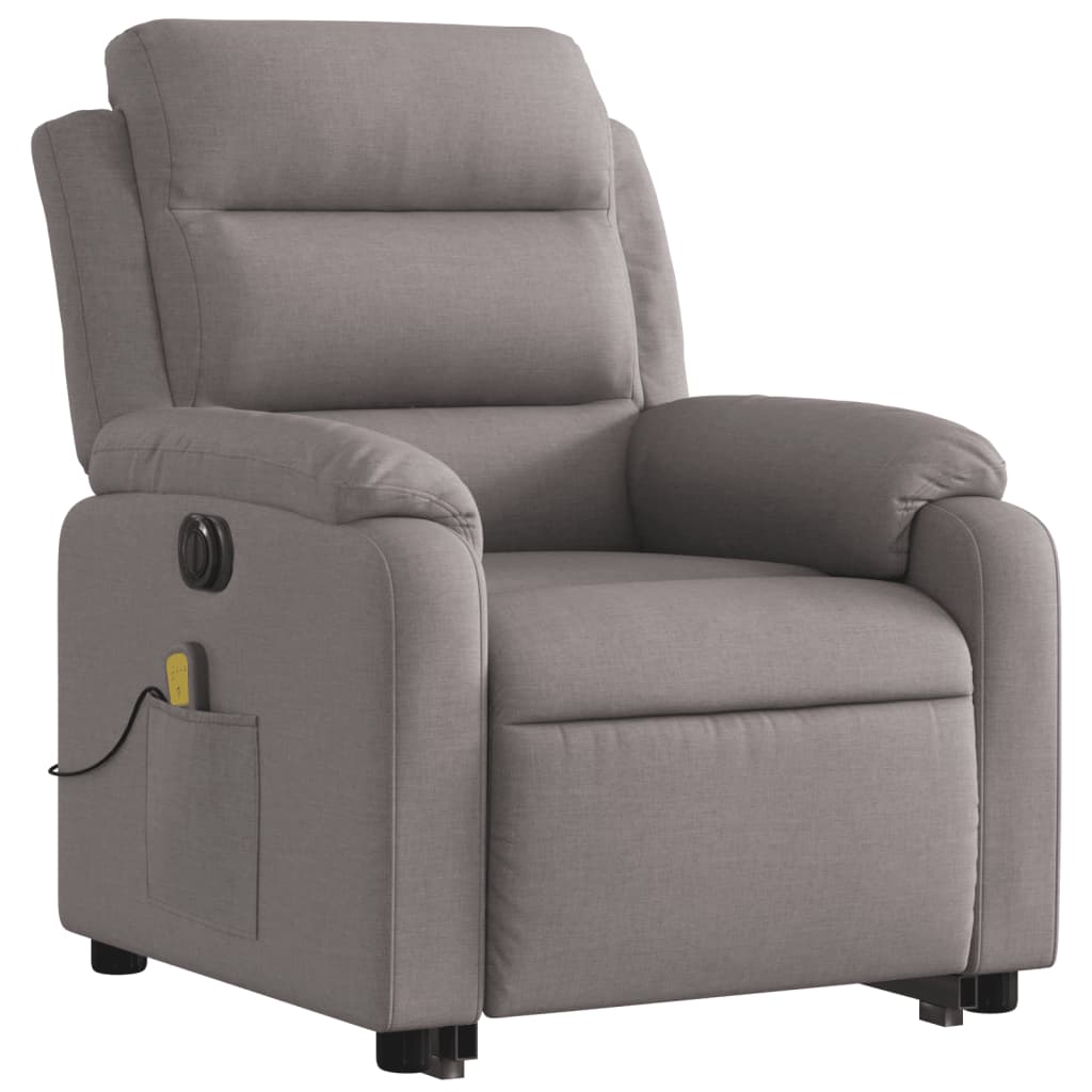 Fauteuil inclinable de massage électrique Taupe Tissu - XIOS