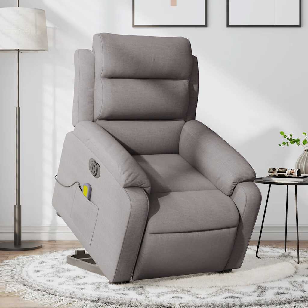 Fauteuil inclinable de massage électrique Taupe Tissu - XIOS