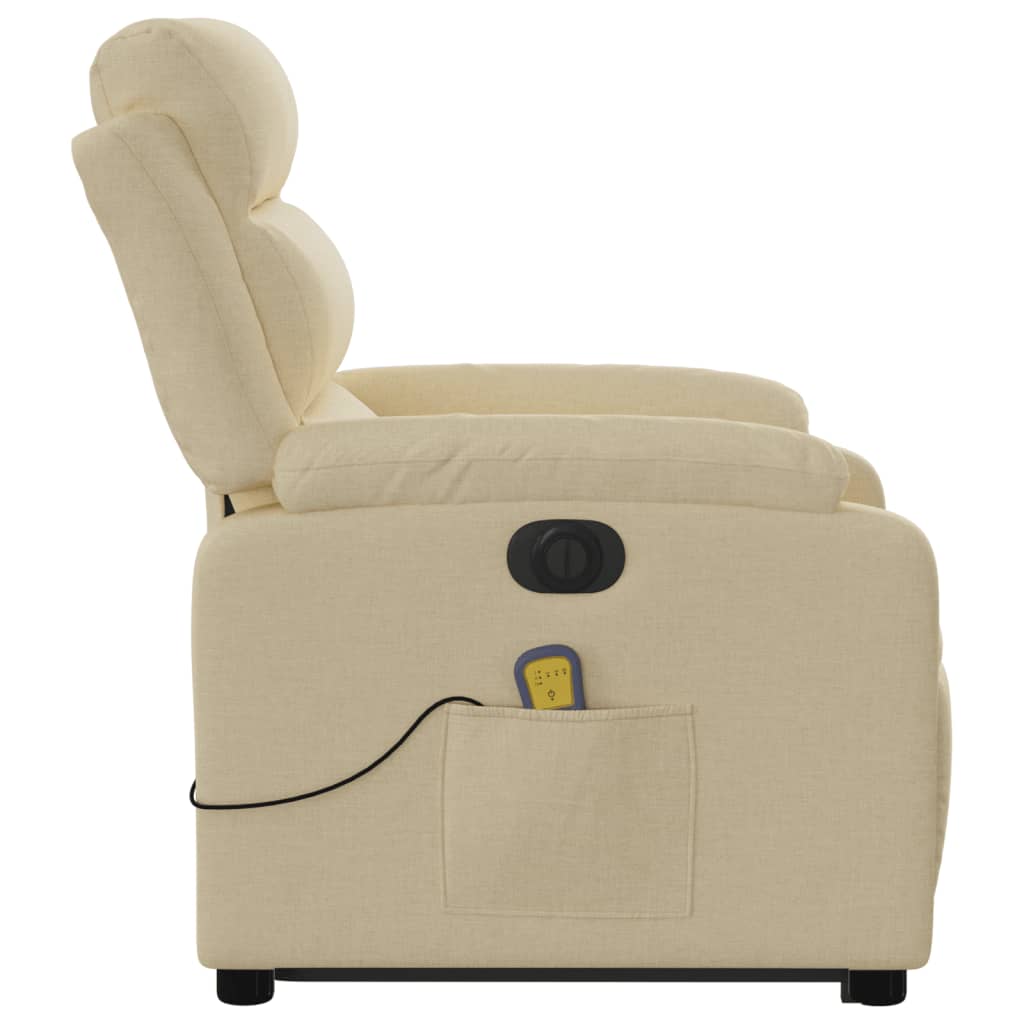 Fauteuil inclinable de massage électrique Crème Tissu - XIOS