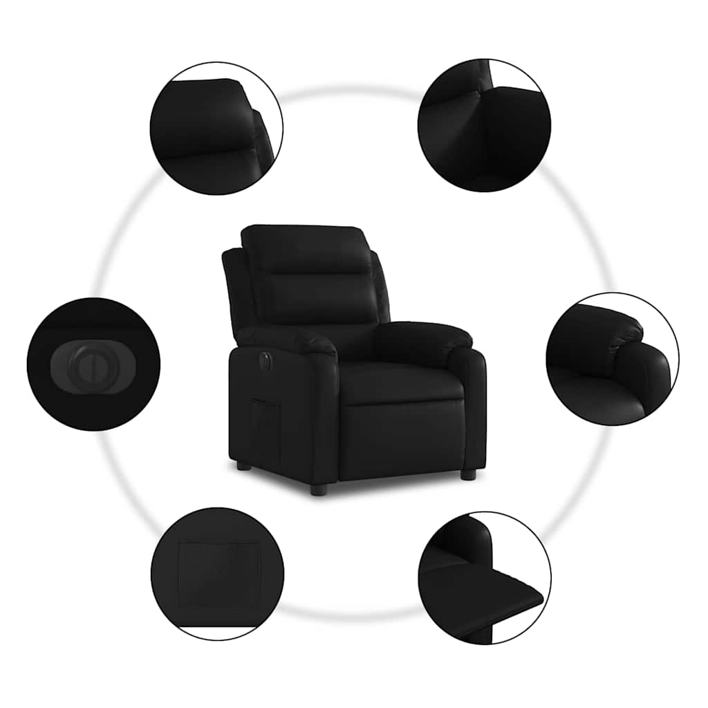 Fauteuil inclinable électrique Noir Similicuir - XIOS
