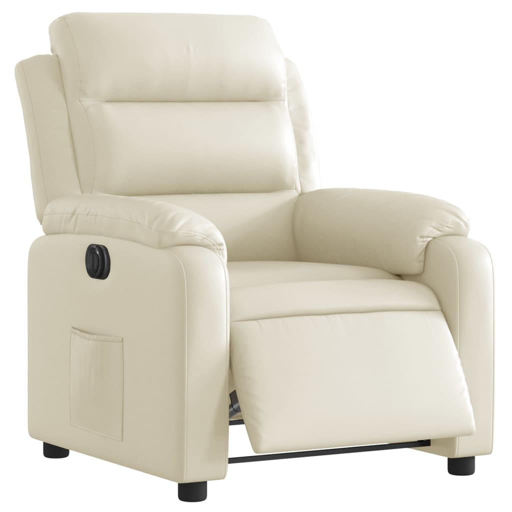 Fauteuil inclinable électrique Crème Similicuir