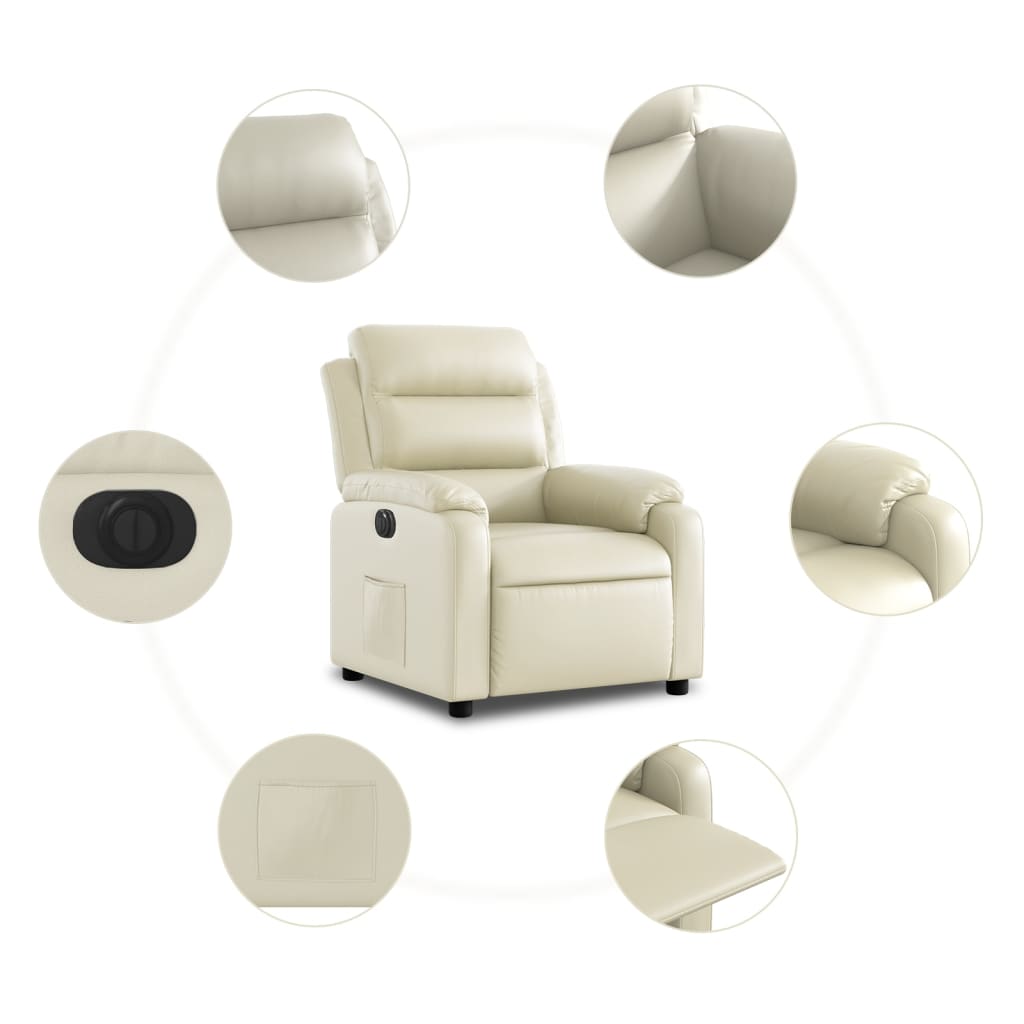 Fauteuil inclinable électrique Crème Similicuir - XIOS