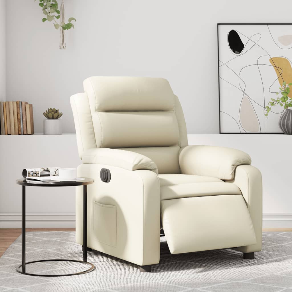 Fauteuil inclinable électrique Crème Similicuir - XIOS