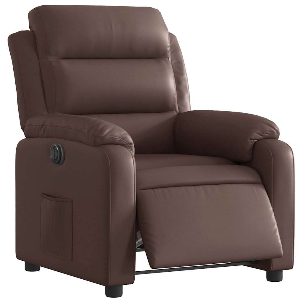 Fauteuil inclinable électrique Marron Similicuir