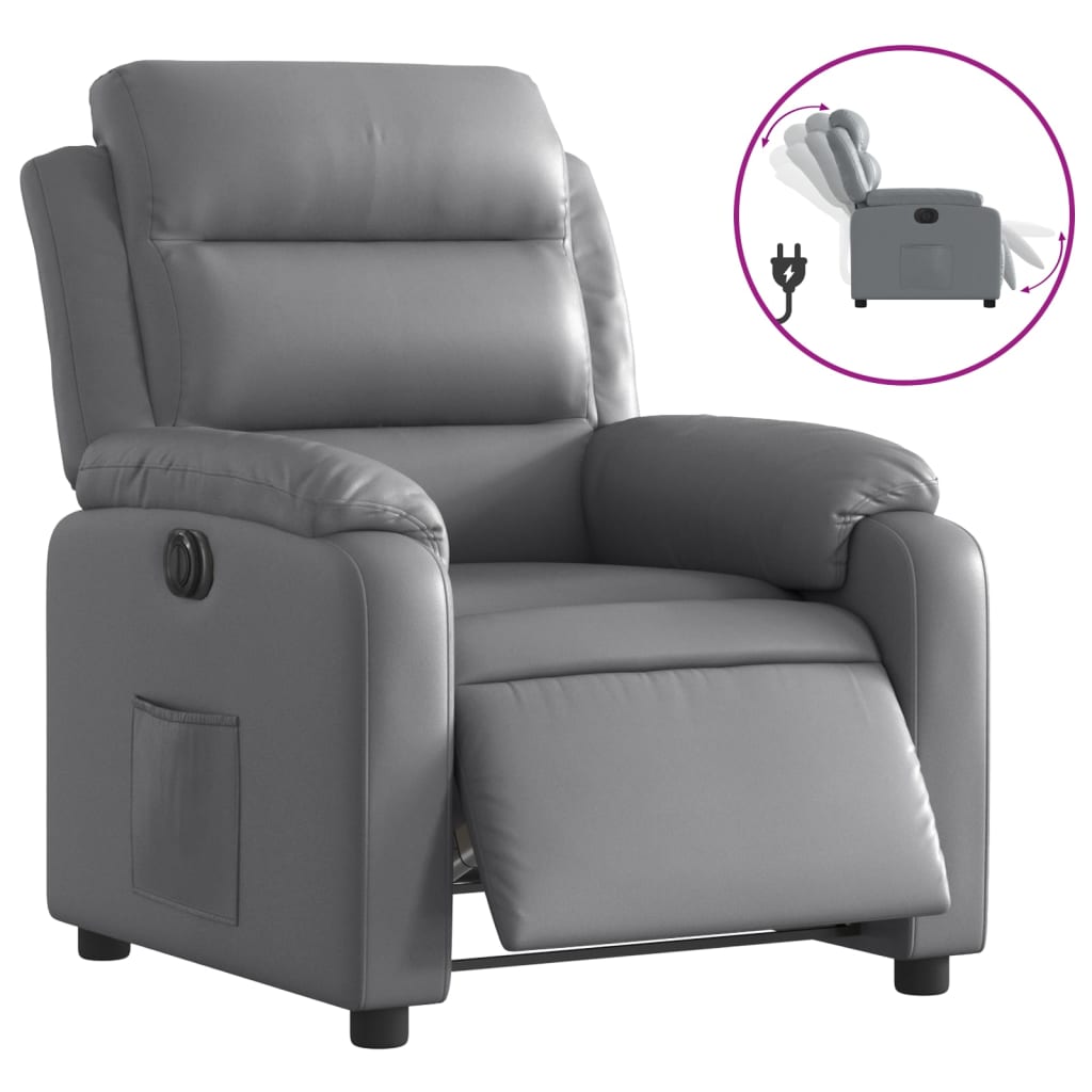 Fauteuil inclinable électrique Gris Similicuir - XIOS
