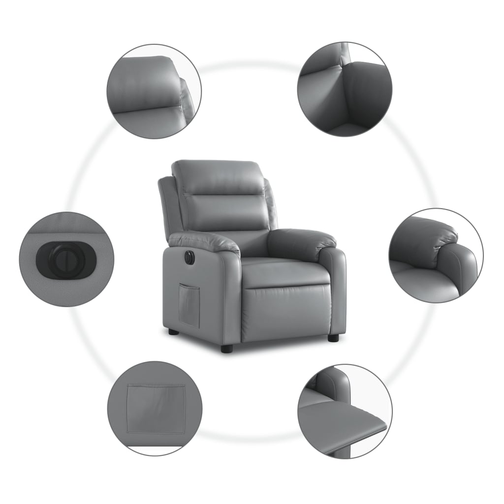 Fauteuil inclinable électrique Gris Similicuir - XIOS