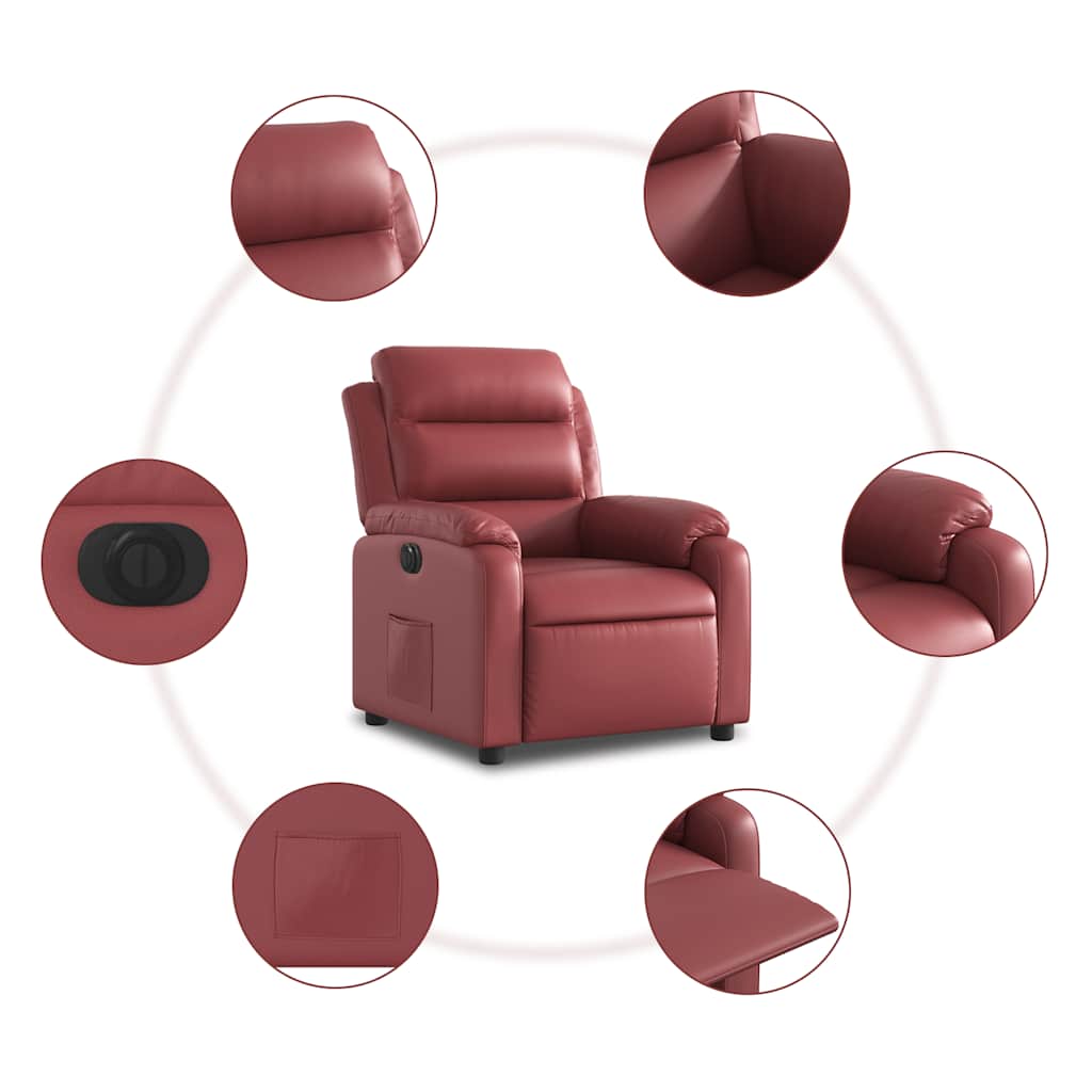 Fauteuil inclinable électrique Rouge bordeaux Similicuir - XIOS