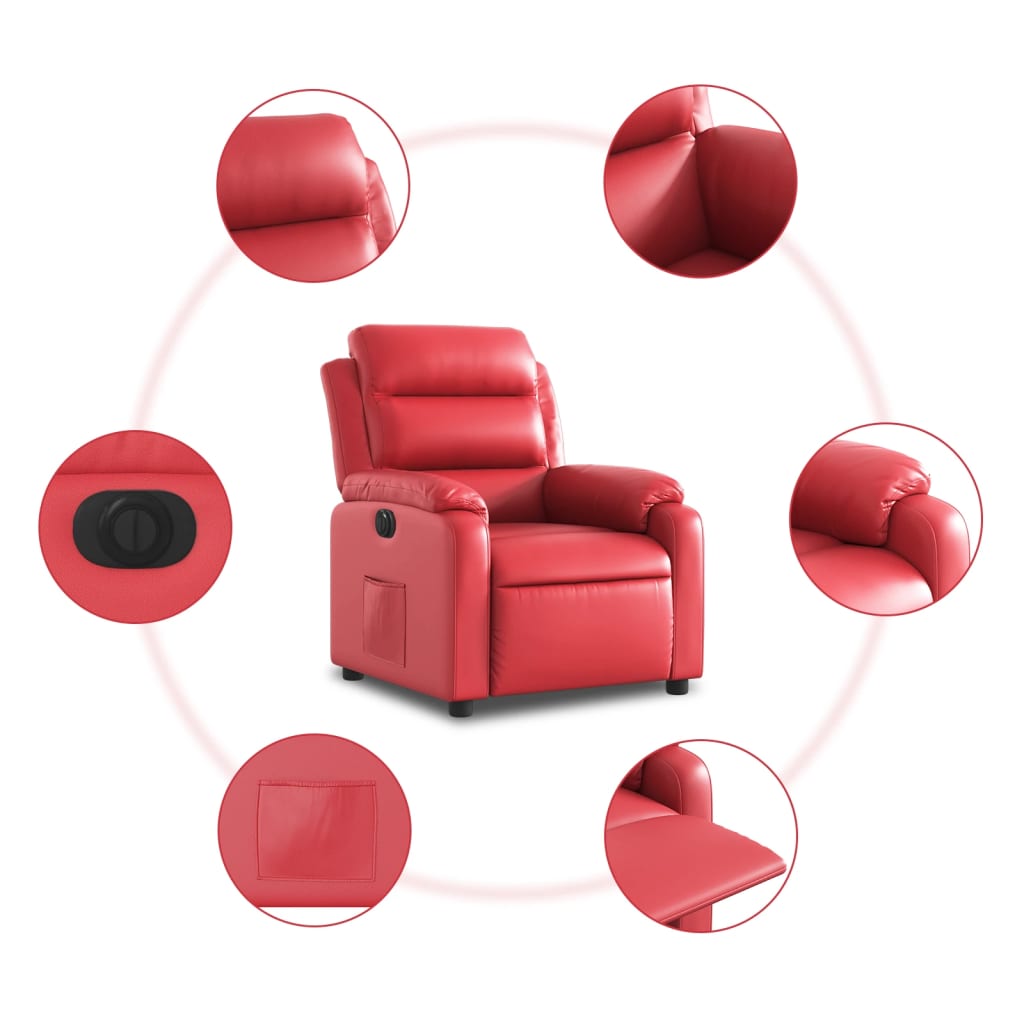Fauteuil inclinable électrique Rouge Similicuir - XIOS