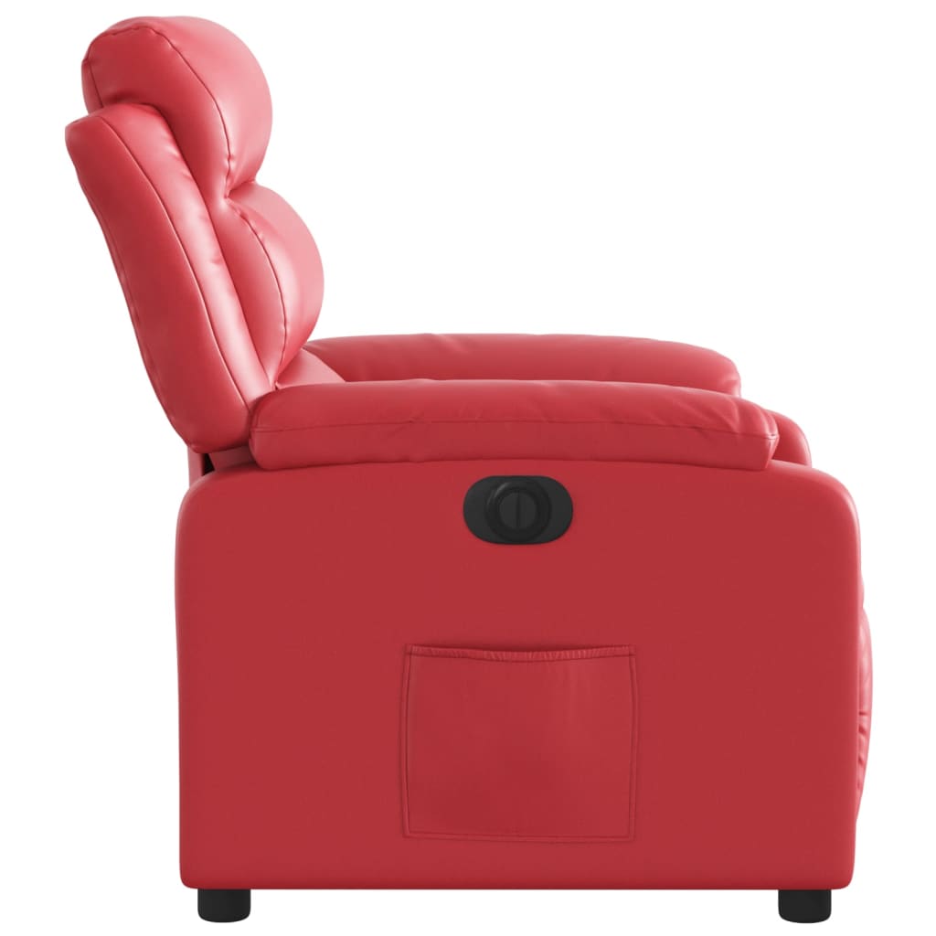 Fauteuil inclinable électrique Rouge Similicuir