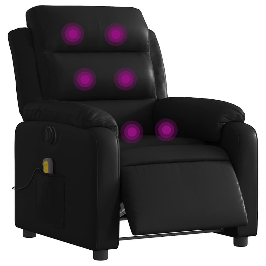 Fauteuil de massage inclinable électrique noir similicuir - XIOS