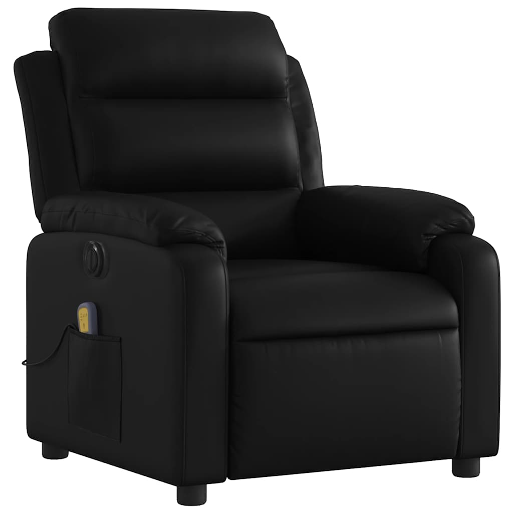 Fauteuil de massage inclinable électrique noir similicuir - XIOS