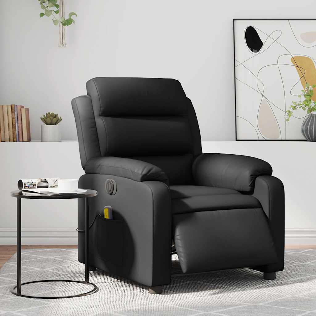 Fauteuil de massage inclinable électrique noir similicuir - XIOS