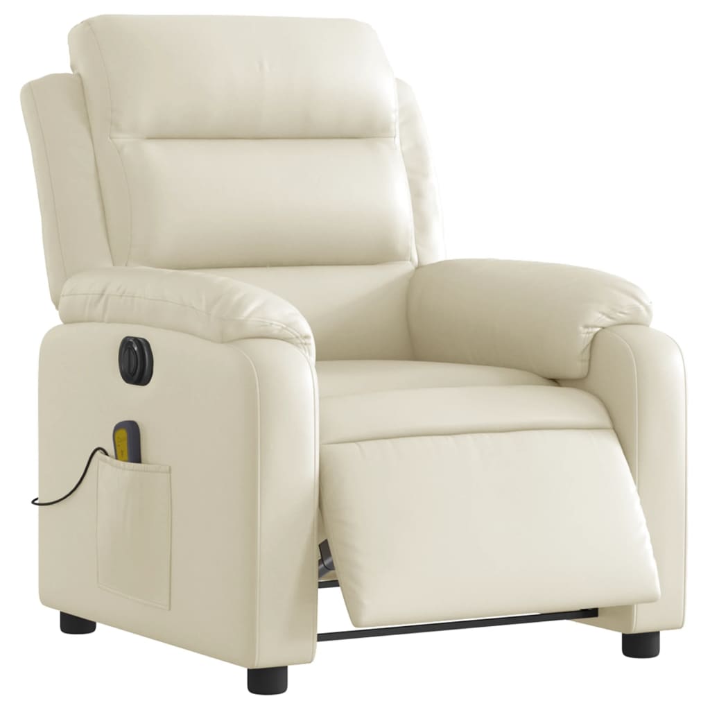 Fauteuil de massage inclinable électrique crème similicuir - XIOS