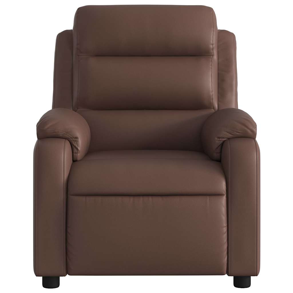 Fauteuil de massage inclinable électrique marron similicuir - XIOS