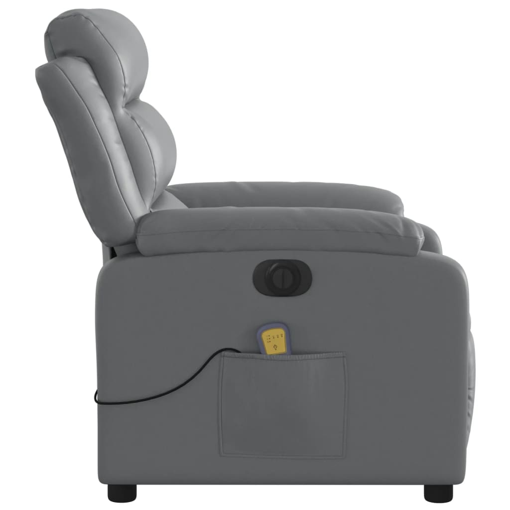 Fauteuil de massage inclinable électrique gris similicuir - XIOS
