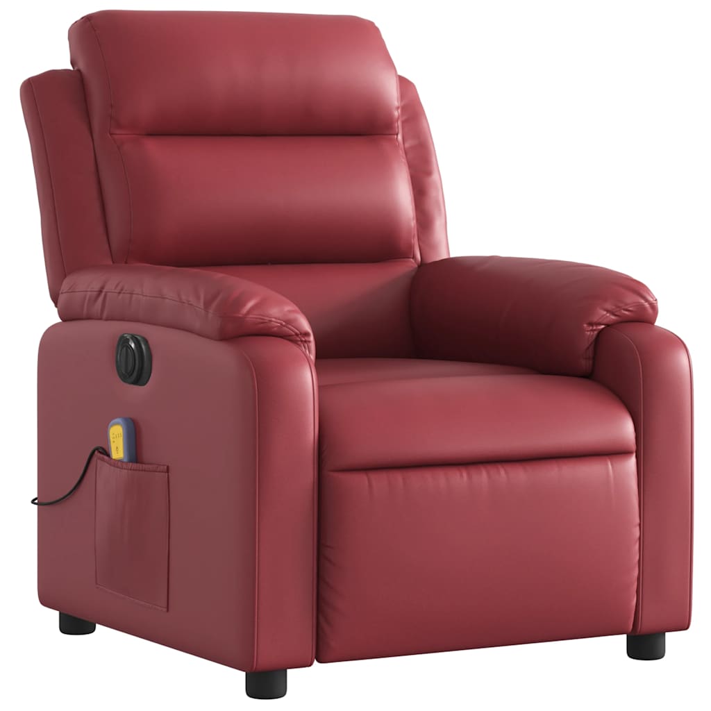 Fauteuil de massage inclinable électrique rouge bordeaux - XIOS