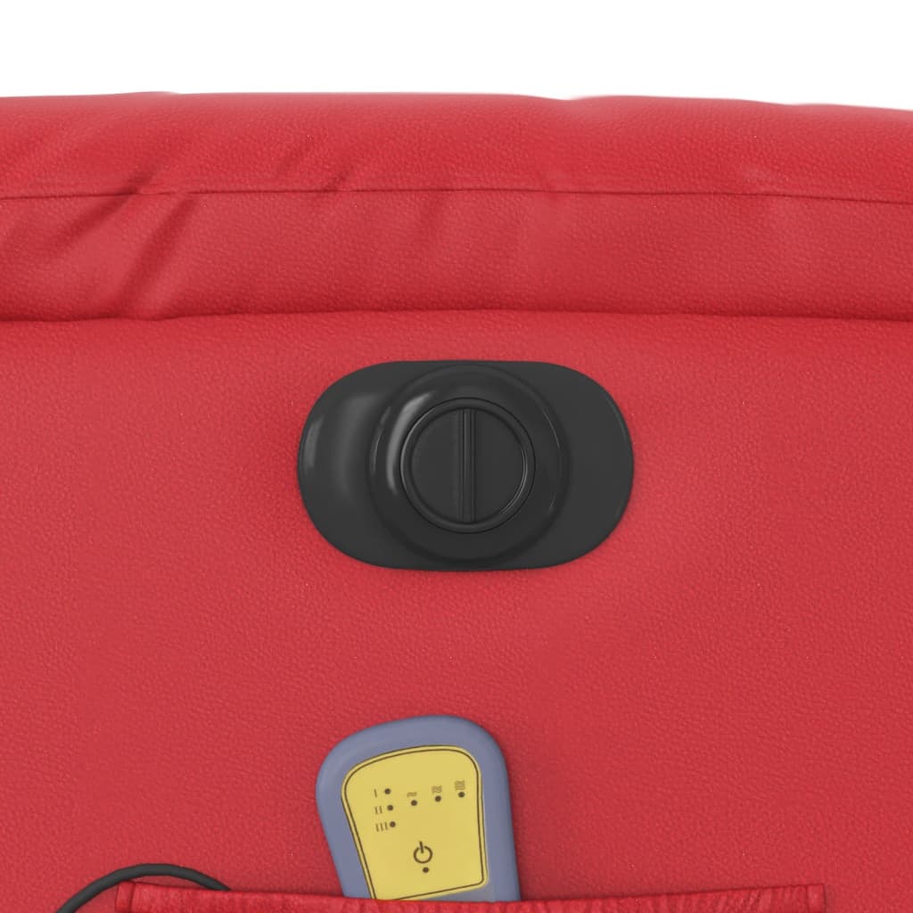 Fauteuil de massage inclinable électrique rouge similicuir