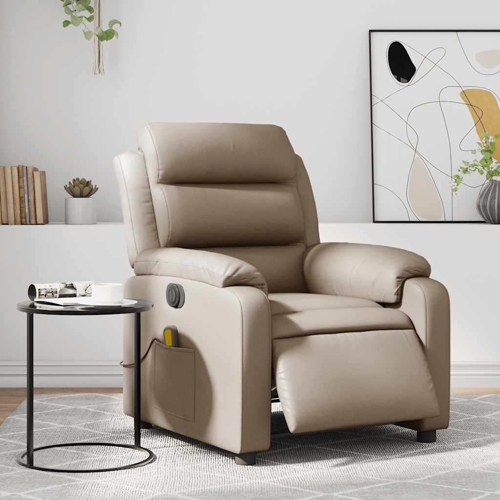 Fauteuil de massage inclinable électrique cappuccino similicuir - XIOS