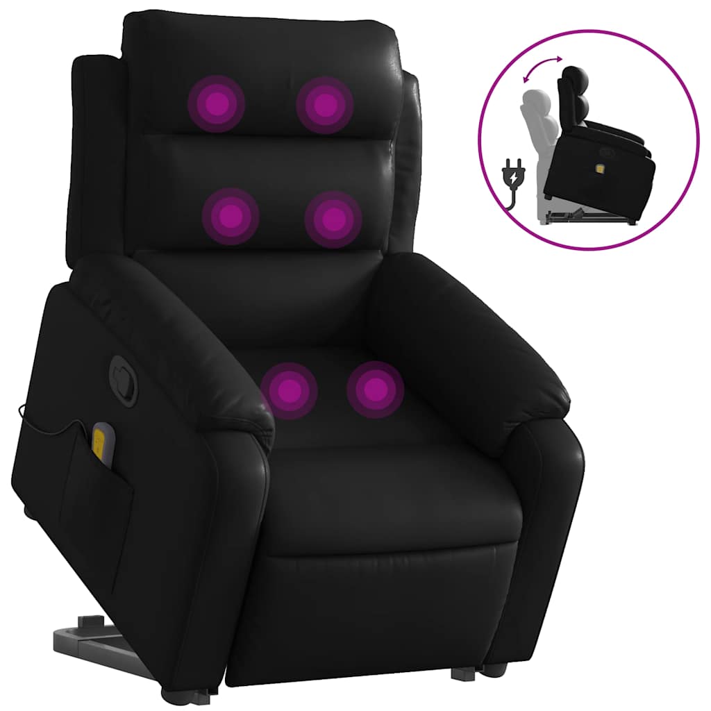 Fauteuil inclinable de massage Noir Similicuir - XIOS