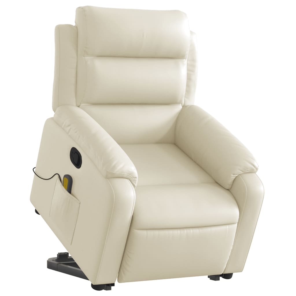Fauteuil inclinable de massage Crème Similicuir - XIOS