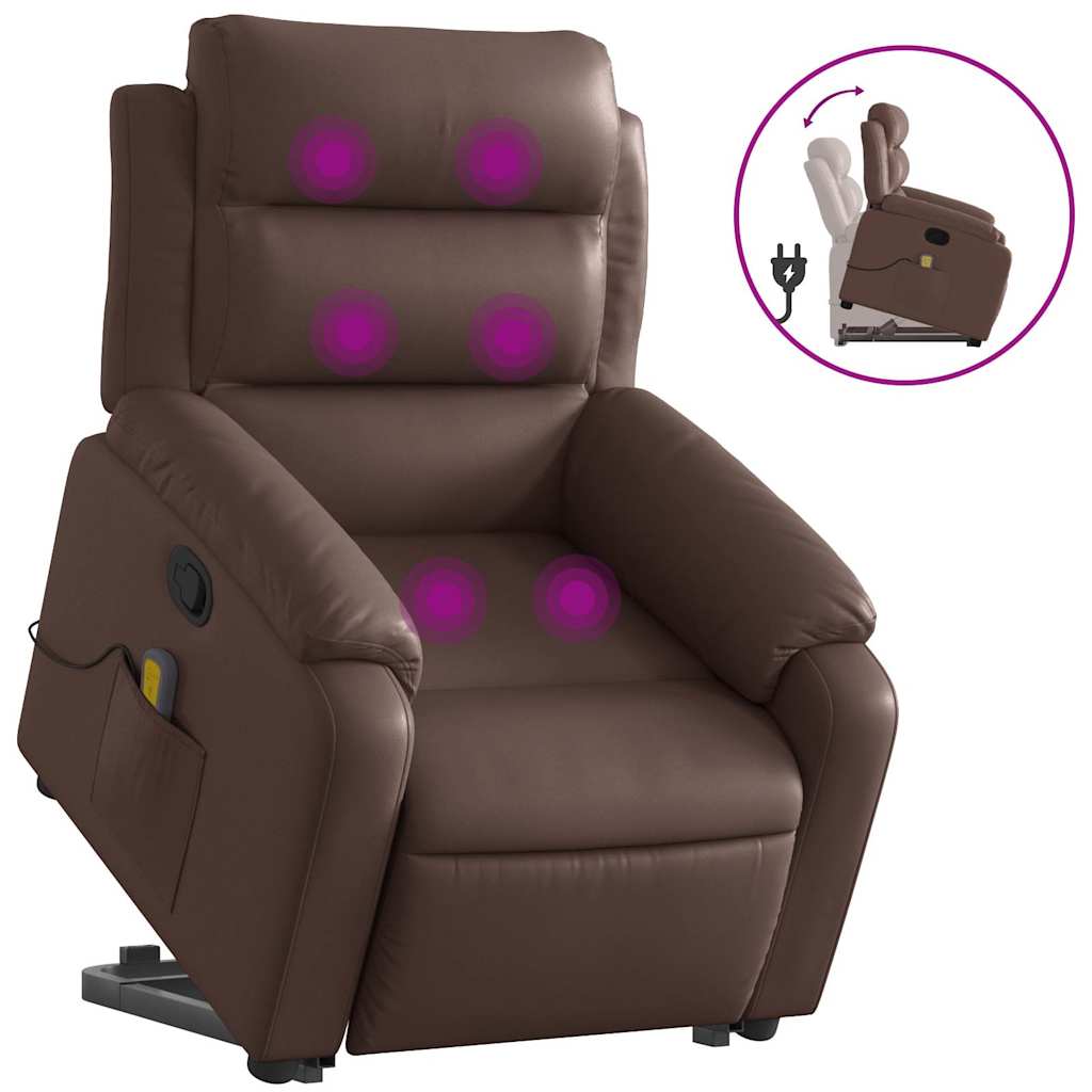 Fauteuil inclinable de massage Marron Similicuir - XIOS