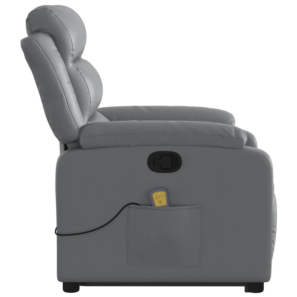 Fauteuil inclinable de massage Gris Similicuir - XIOS