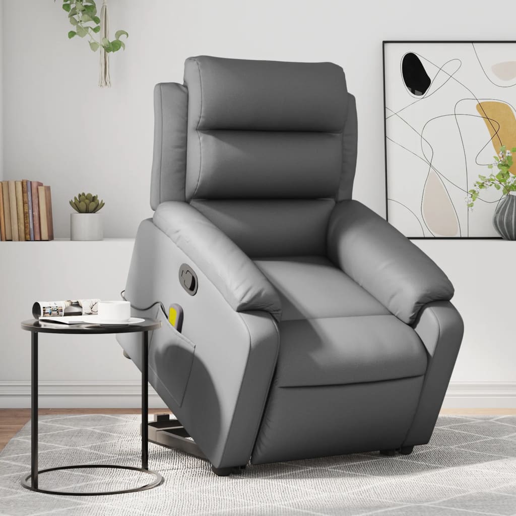 Fauteuil inclinable de massage Gris Similicuir - XIOS