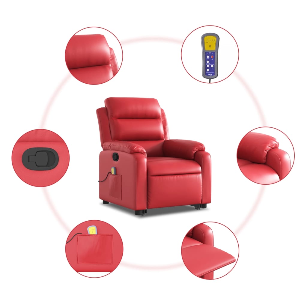 Fauteuil inclinable de massage Rouge Similicuir - XIOS