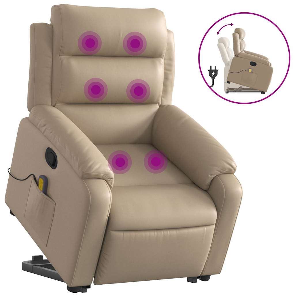 Fauteuil inclinable de massage Cappuccino Similicuir - XIOS