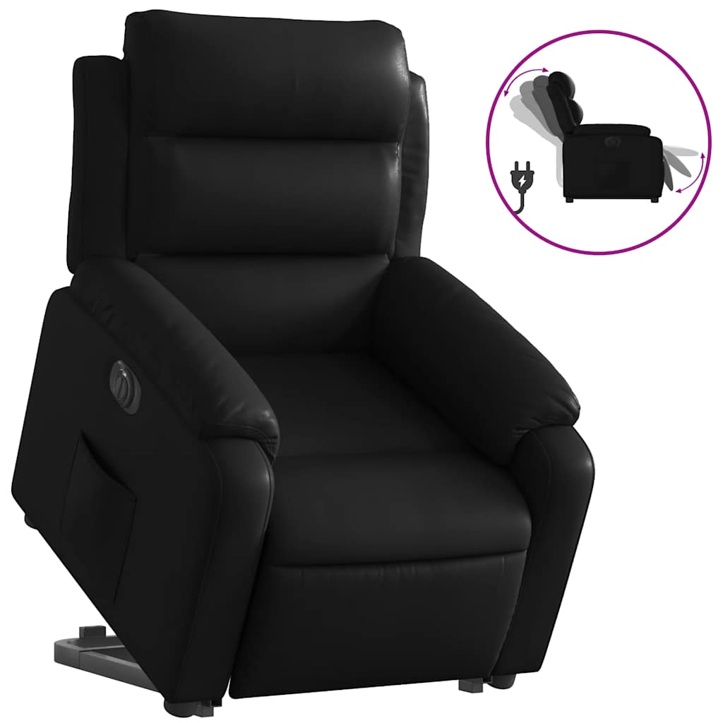 Fauteuil inclinable électrique noir similicuir - XIOS