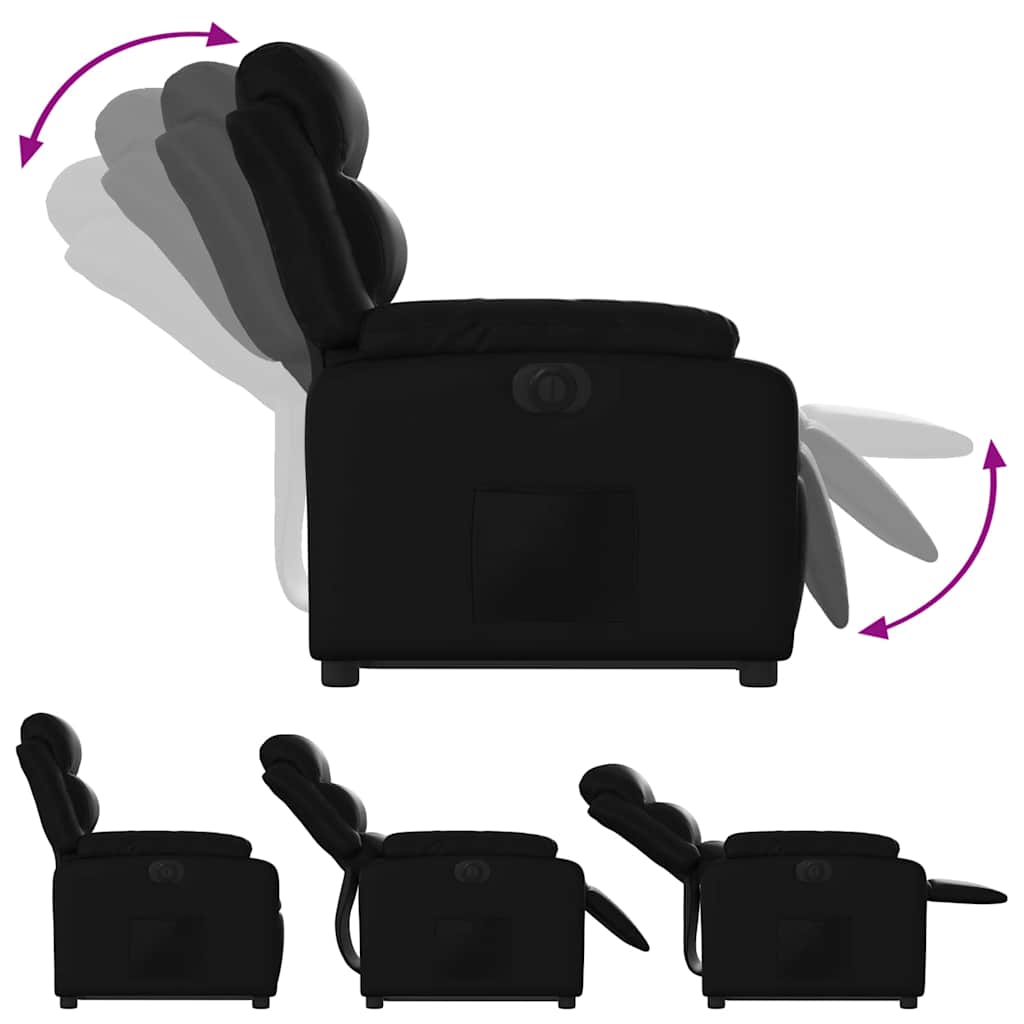 Fauteuil inclinable électrique noir similicuir - XIOS