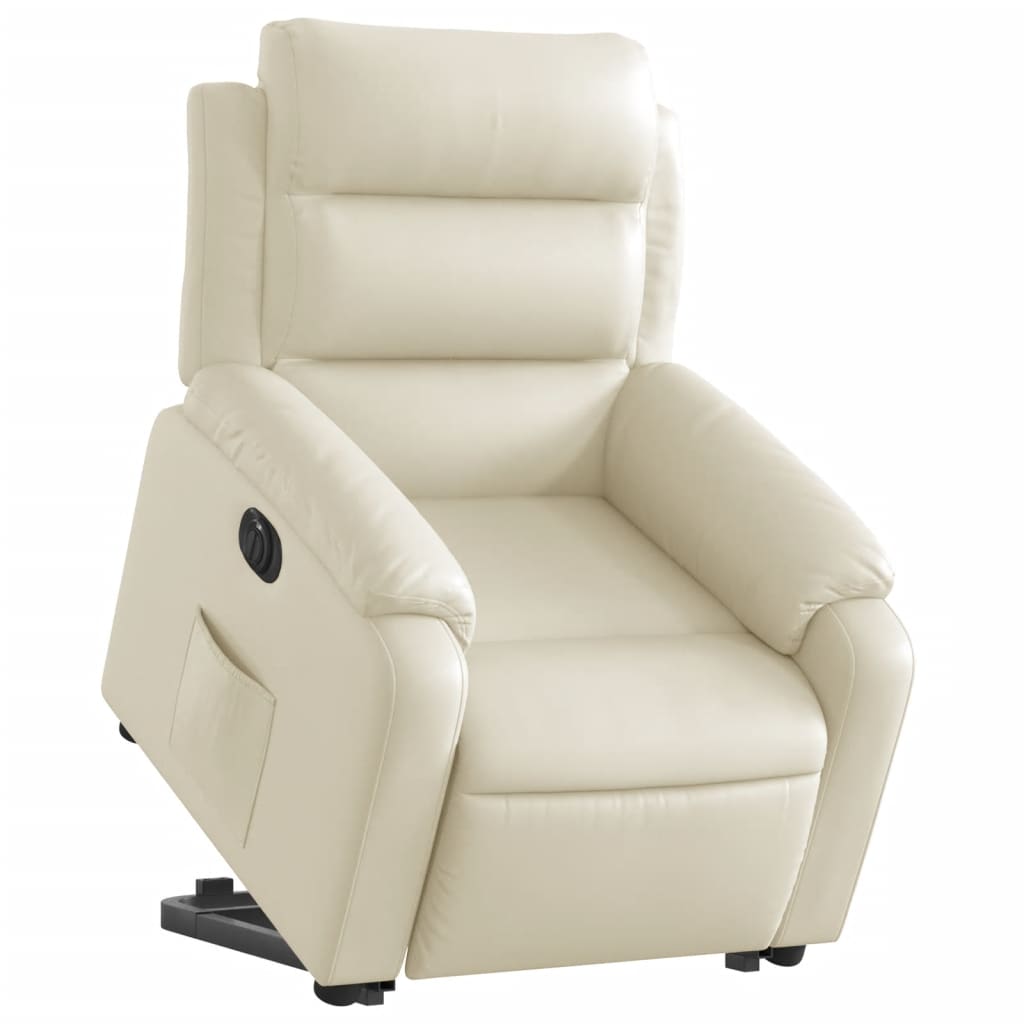 Fauteuil inclinable électrique crème similicuir - XIOS