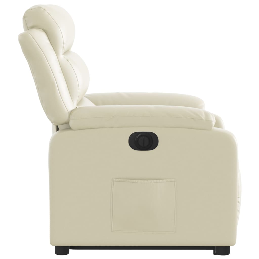 Fauteuil inclinable électrique crème similicuir - XIOS
