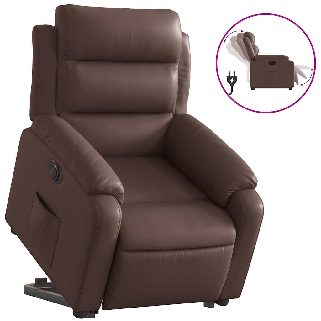 Fauteuil inclinable électrique marron similicuir - XIOS