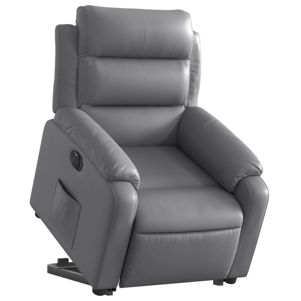 Fauteuil inclinable électrique gris similicuir - XIOS