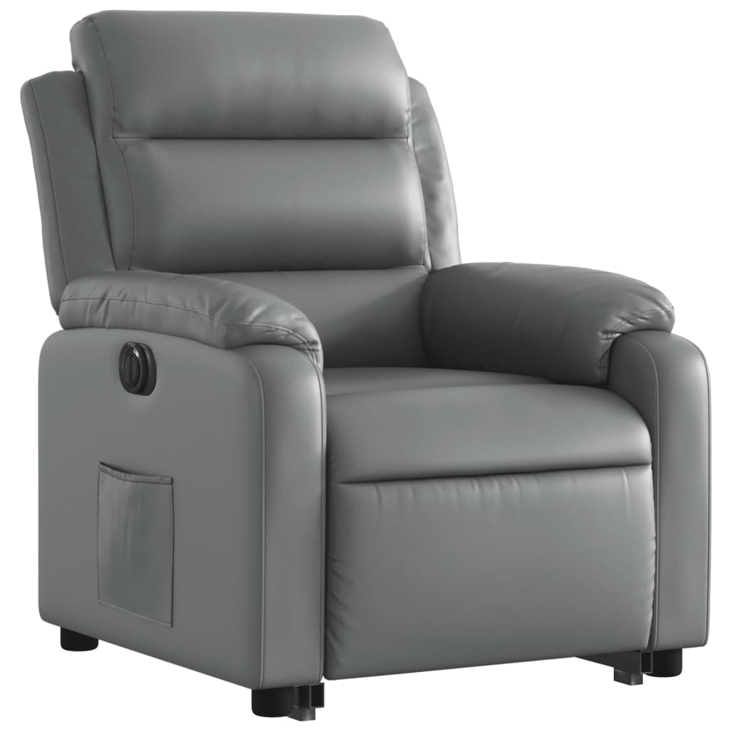 Fauteuil inclinable électrique gris similicuir - XIOS