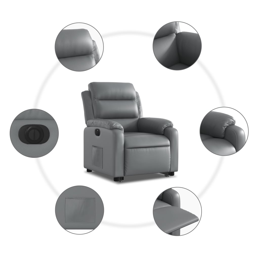 Fauteuil inclinable électrique gris similicuir - XIOS